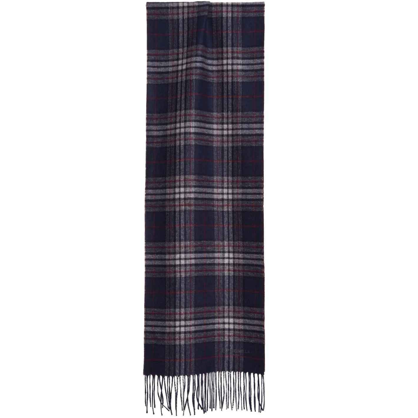 E.Marinella SCIARPA BICOLOR BLU SCURO IN SETA E CASHMERE Check New