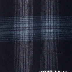 E.Marinella SCIARPA BICOLOR BLU SCURO IN SETA E CASHMERE Check Clearance