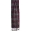 E.Marinella SCIARPA BICOLOR BORDEAUX IN SETA E CASHMERE Check Hot
