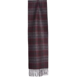 E.Marinella SCIARPA BICOLOR BORDEAUX IN SETA E CASHMERE Check Hot
