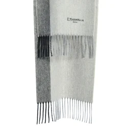 E.Marinella SCIARPA BICOLOR GRIGIO CHIARO IN LANA E CASHMERE Tinta unita Best