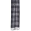 E.Marinella SCIARPA BICOLOR GRIGIO SCURO IN SETA E CASHMERE Check New