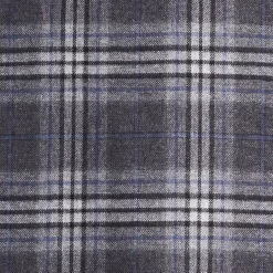 E.Marinella SCIARPA BICOLOR GRIGIO SCURO IN SETA E CASHMERE Check New