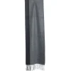 E.Marinella SCIARPA BICOLOR GRIGIO SCURO IN LANA E CASHMERE Tinta unita Online