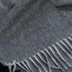 E.Marinella SCIARPA BICOLOR GRIGIO SCURO IN LANA E CASHMERE Tinta unita Online