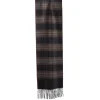 E.Marinella SCIARPA BICOLOR MARRONE IN SETA E CASHMERE Check Discount