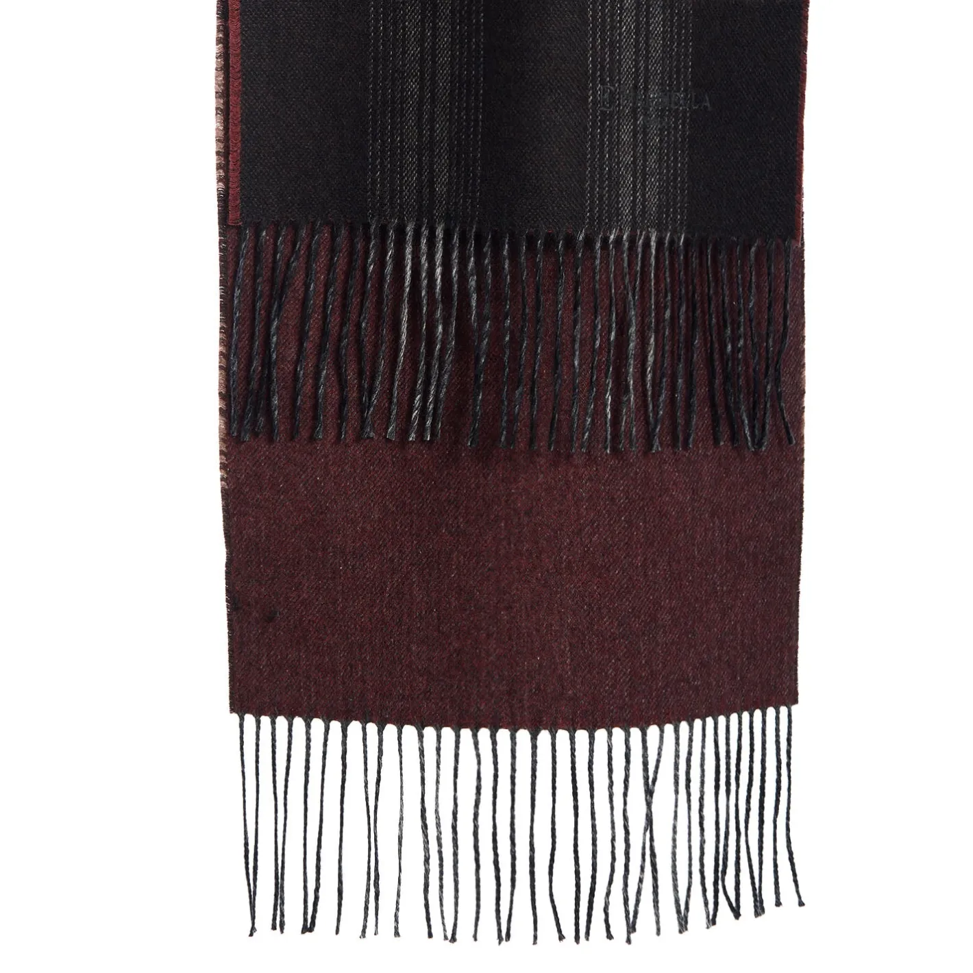E.Marinella SCIARPA BICOLOR MARRONE IN SETA E CASHMERE Check Discount