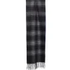 E.Marinella SCIARPA BICOLOR NERA IN SETA E CASHMERE Check Discount