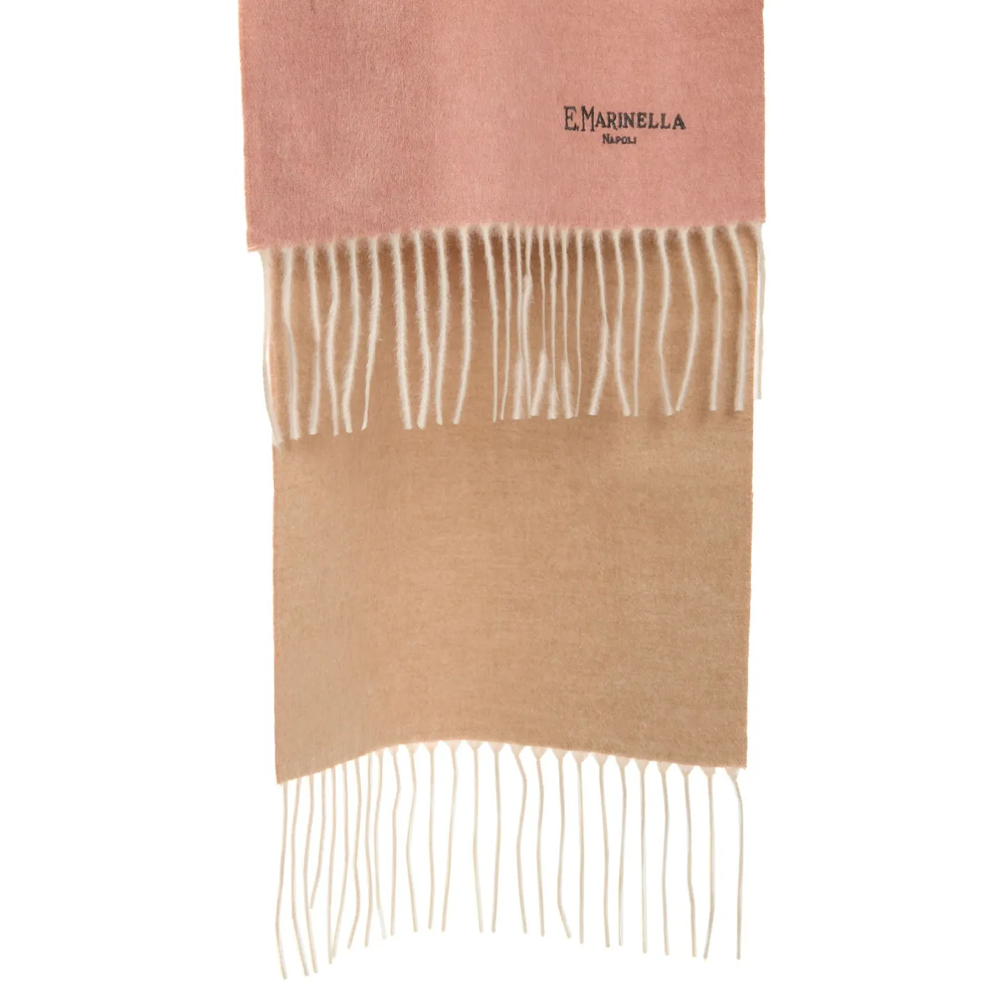 E.Marinella SCIARPA BICOLOR ROSA E BEIGE IN SETA E CASHMERE Tinta unita Clearance