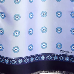 E.Marinella SCIARPA TUBOLARE AZZURRA IN SETA TWILL Geometric harmony Online