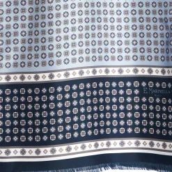 E.Marinella SCIARPA TUBOLARE AZZURRA IN SETA TWILL Busy pattern Clearance