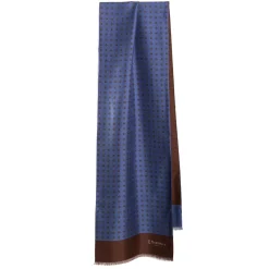 E.Marinella SCIARPA TUBOLARE AZZURRO POLVERE IN SETA TWILL Classic daisy Clearance