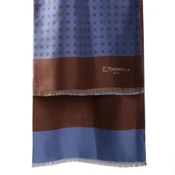 E.Marinella SCIARPA TUBOLARE AZZURRO POLVERE IN SETA TWILL Classic daisy Clearance
