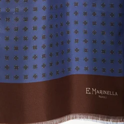 E.Marinella SCIARPA TUBOLARE AZZURRO POLVERE IN SETA TWILL Classic daisy Clearance