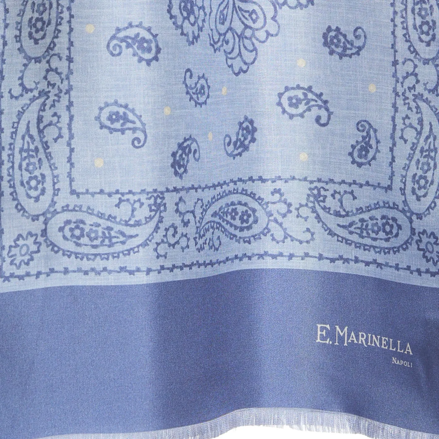 E.Marinella SCIARPA TUBOLARE AZZURRO POLVERE IN SETA TWILL Paisley Outlet