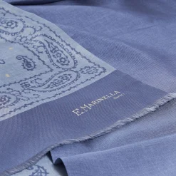 E.Marinella SCIARPA TUBOLARE AZZURRO POLVERE IN SETA TWILL Paisley Outlet