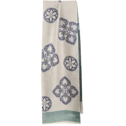 E.Marinella SCIARPA TUBOLARE BEIGE IN SETA TWILL Busy pattern New
