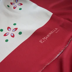 E.Marinella SCIARPA TUBOLARE BEIGE IN SETA TWILL Pois e fiori