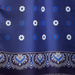 E.Marinella SCIARPA TUBOLARE BLU IN SETA TWILL Floral drift Best
