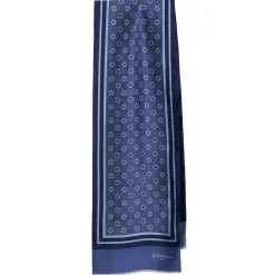 E.Marinella SCIARPA TUBOLARE BLU IN SETA TWILL Classic daisy Sale