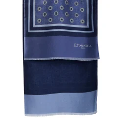 E.Marinella SCIARPA TUBOLARE BLU IN SETA TWILL Classic daisy Sale