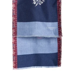 E.Marinella SCIARPA TUBOLARE BLU SCURO IN SETA TWILL Paisley pattern Clearance