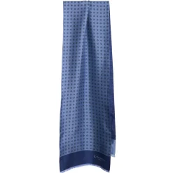 E.Marinella SCIARPA TUBOLARE BLU SCUROIN SETA TWILL Classic daisy New