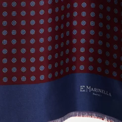 E.Marinella SCIARPA TUBOLARE BORDEAUXIN SETA TWILL Classic daisy Best