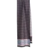 E.Marinella SCIARPA TUBOLARE GRIGIO SCURO IN SETA TWILL Busy pattern Outlet
