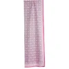 E.Marinella SCIARPA TUBOLARE IN VOILE DI COTONE E SETA ROSA Fiore monogram 100 Hot