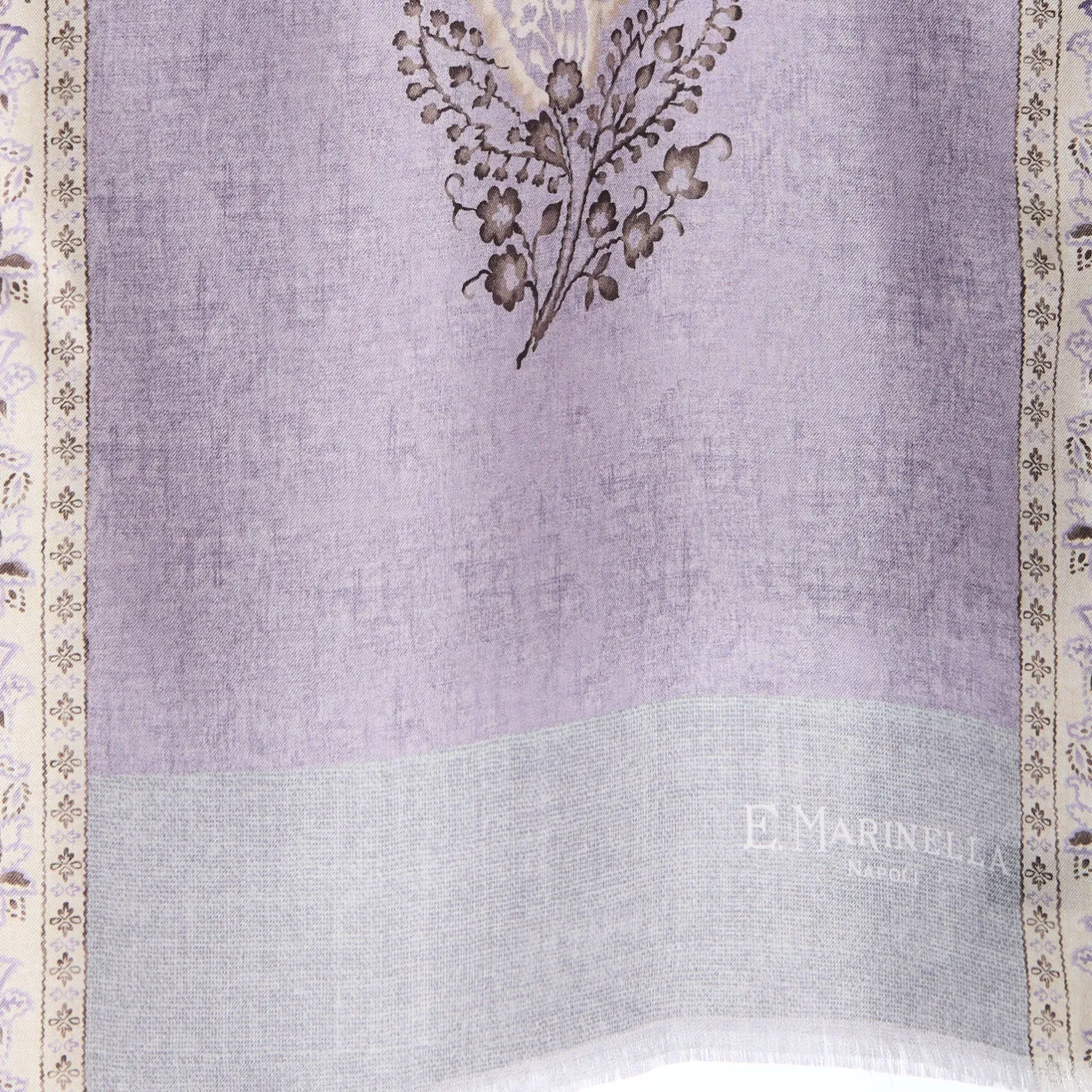 E.Marinella SCIARPA TUBOLARE LILLA IN SETA TWILL Paisley pattern Outlet