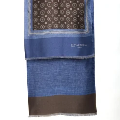 E.Marinella SCIARPA TUBOLARE MARRONE IN SETA TWILL Classic daisy Sale