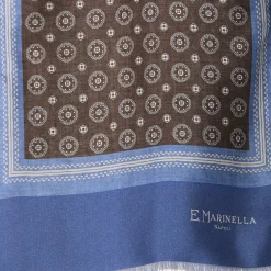 E.Marinella SCIARPA TUBOLARE MARRONE IN SETA TWILL Classic daisy Sale