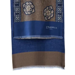 E.Marinella SCIARPA TUBOLARE MARRONE SCURO IN SETA TWILL Classic daisy Clearance