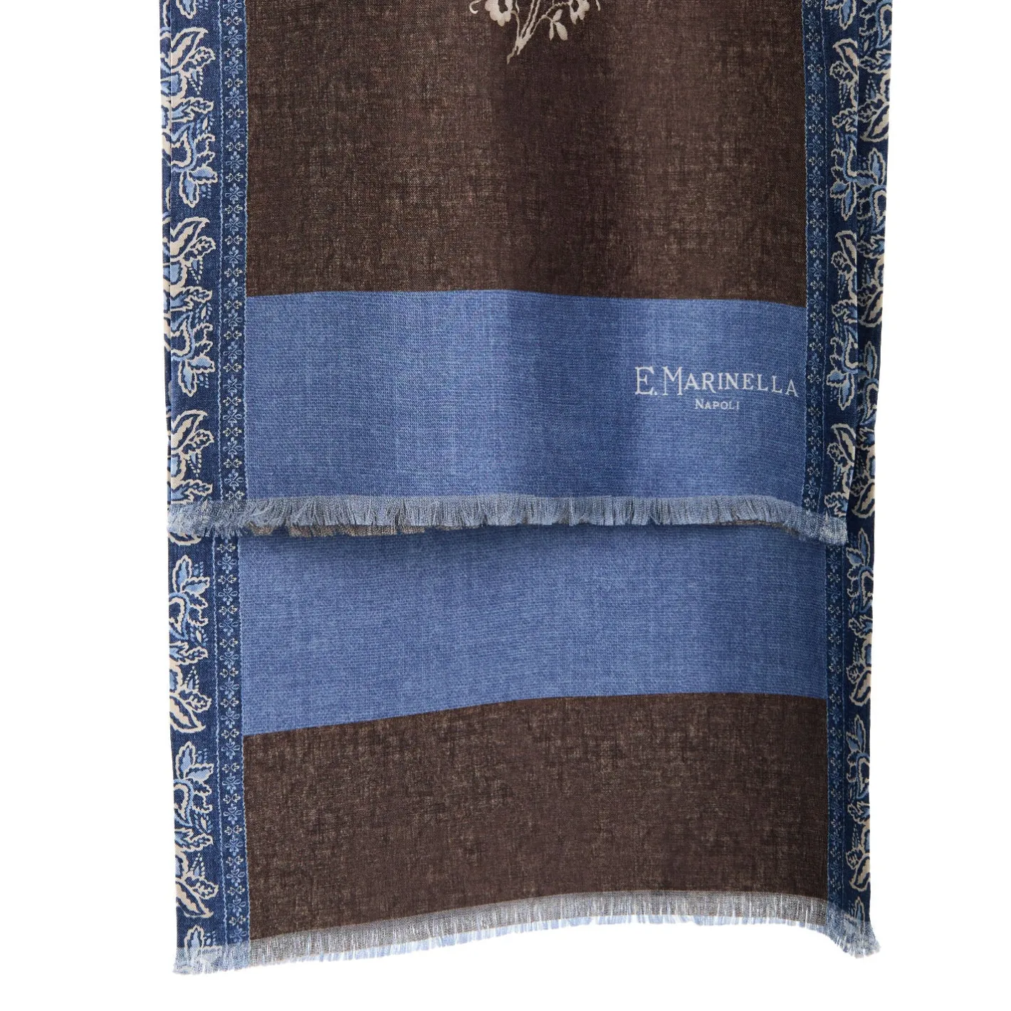 E.Marinella SCIARPA TUBOLARE MARRONE SCURO IN SETA TWILL Paisley pattern Online