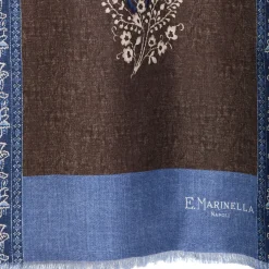 E.Marinella SCIARPA TUBOLARE MARRONE SCURO IN SETA TWILL Paisley pattern Online