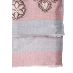 E.Marinella SCIARPA TUBOLARE ROSA IN SETA TWILL Busy pattern Best