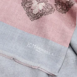 E.Marinella SCIARPA TUBOLARE ROSA IN SETA TWILL Busy pattern Best