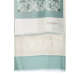 E.Marinella SCIARPA TUBOLARE VERDE CHIARO IN SETA TWILL Busy pattern Hot