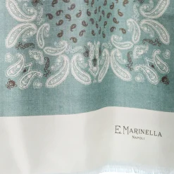 E.Marinella SCIARPA TUBOLARE VERDE CHIARO IN SETA TWILL Busy pattern Hot