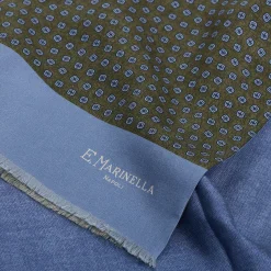 E.Marinella SCIARPA TUBOLARE VERDE IN SETA TWILL Classic daisy Sale