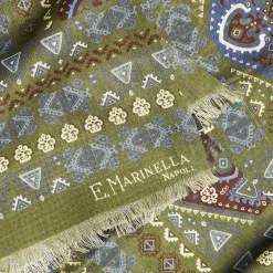 E.Marinella SCIARPA TUBOLARE VERDE OLIVA In lana e seta Best