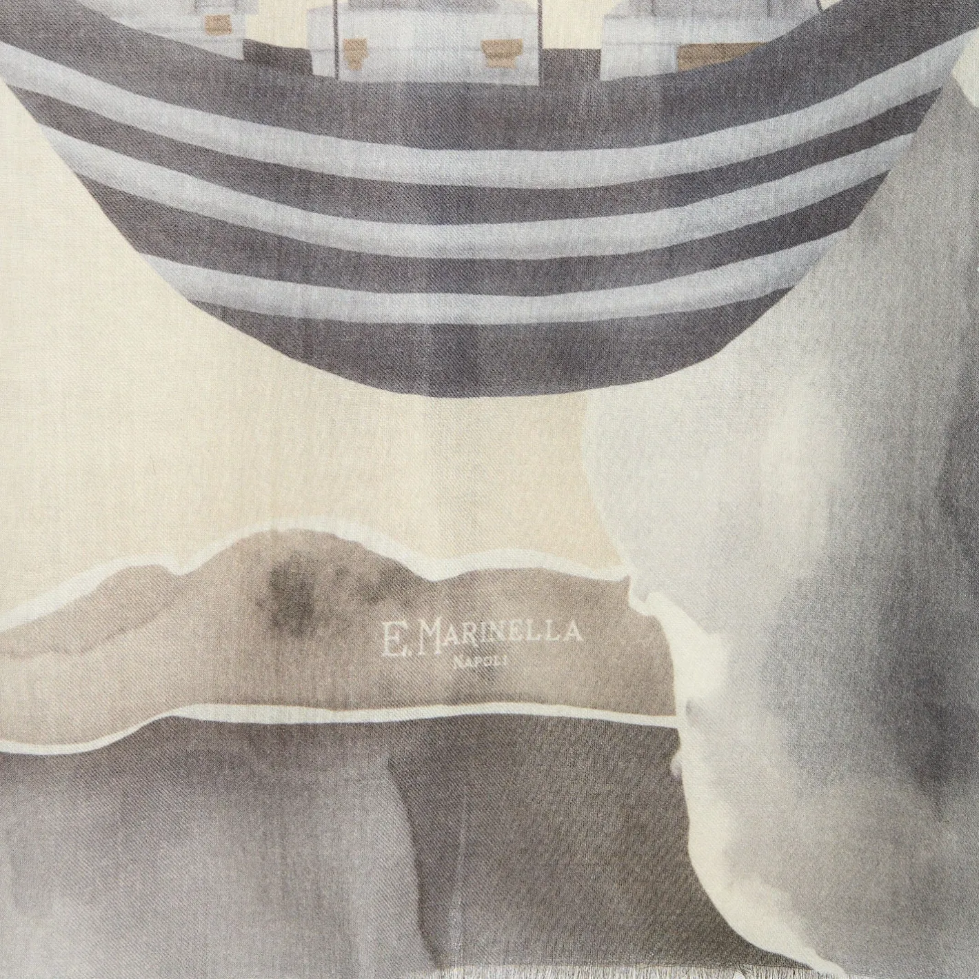 E.Marinella STOLA BEIGE IN CASHMERE Collezione floreale Sale