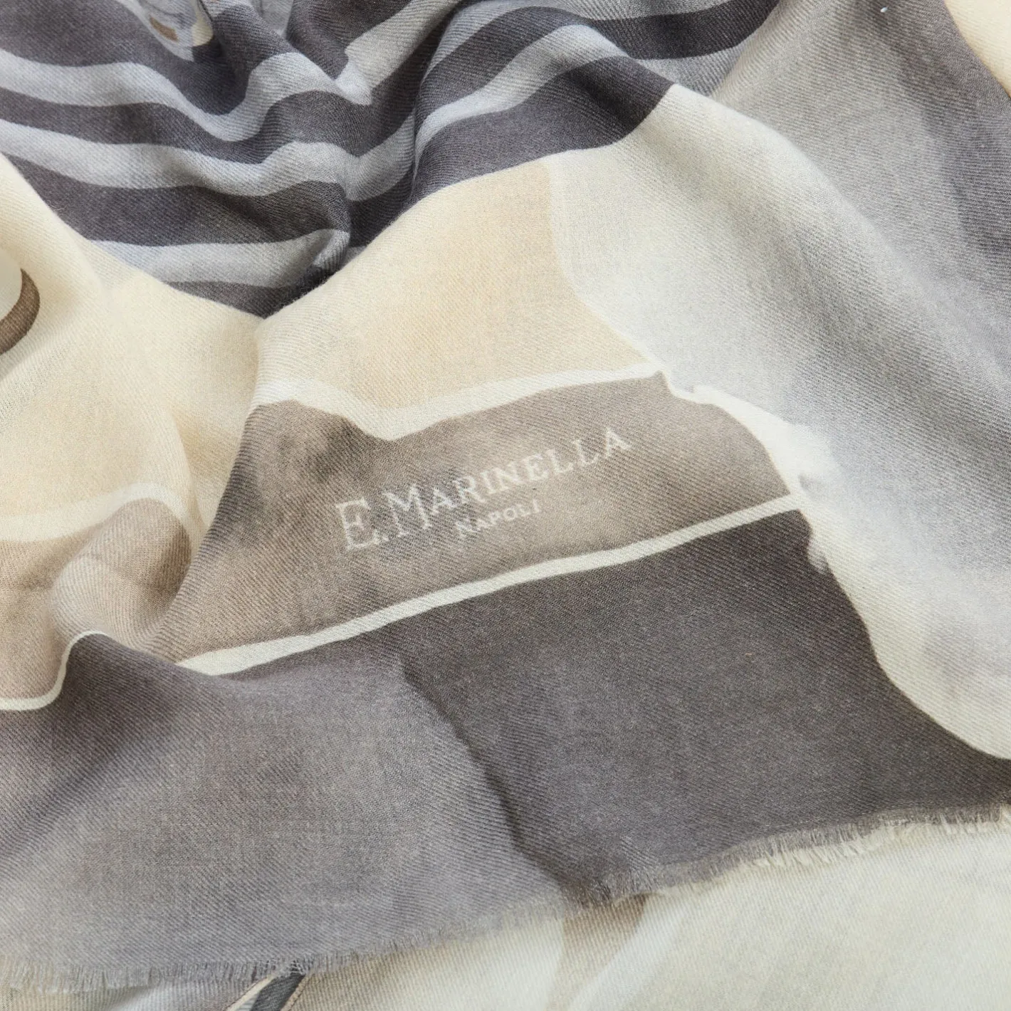 E.Marinella STOLA BEIGE IN CASHMERE Collezione floreale Sale