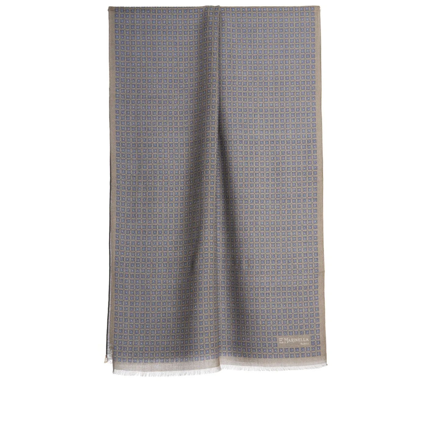 E.Marinella STOLA BEIGE In lana con decorazioni floreali Sale
