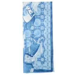 E.Marinella STOLA BLU IN CASHMERE Collezione elefanti New