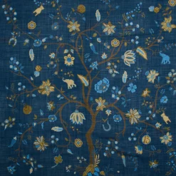 E.Marinella STOLA BLU 140 IN LANA E CASHMERE Albero della vita Clearance