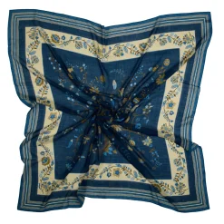 E.Marinella STOLA BLU 140 IN LANA E CASHMERE Albero della vita Clearance