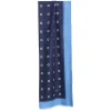E.Marinella STOLA BLU SCURO IN LANA Decorazioni floreali Outlet