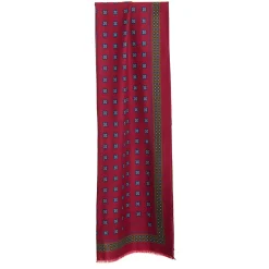 E.Marinella STOLA BORDEAUX IN LANA Decorazioni floreali Clearance